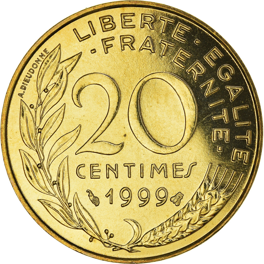 Münze, Frankreich, Marianne, 20 Centimes, 1999, Paris, FDC, STGL