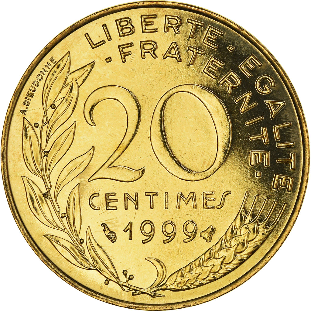 Coin, France, Marianne, 20 Centimes, 1999, Paris, FDC, MS(65-70)