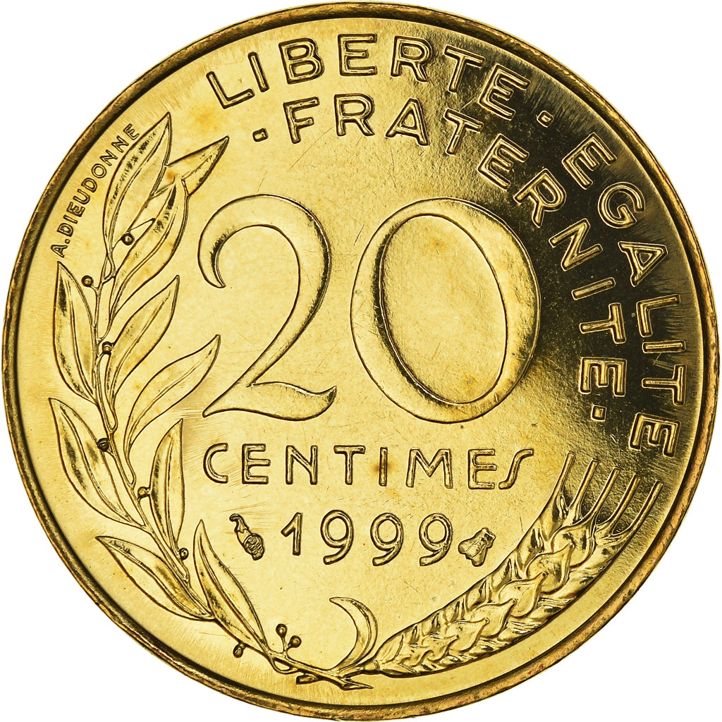 Coin, France, Marianne, 20 Centimes, 1999, Paris, FDC, MS(65-70)