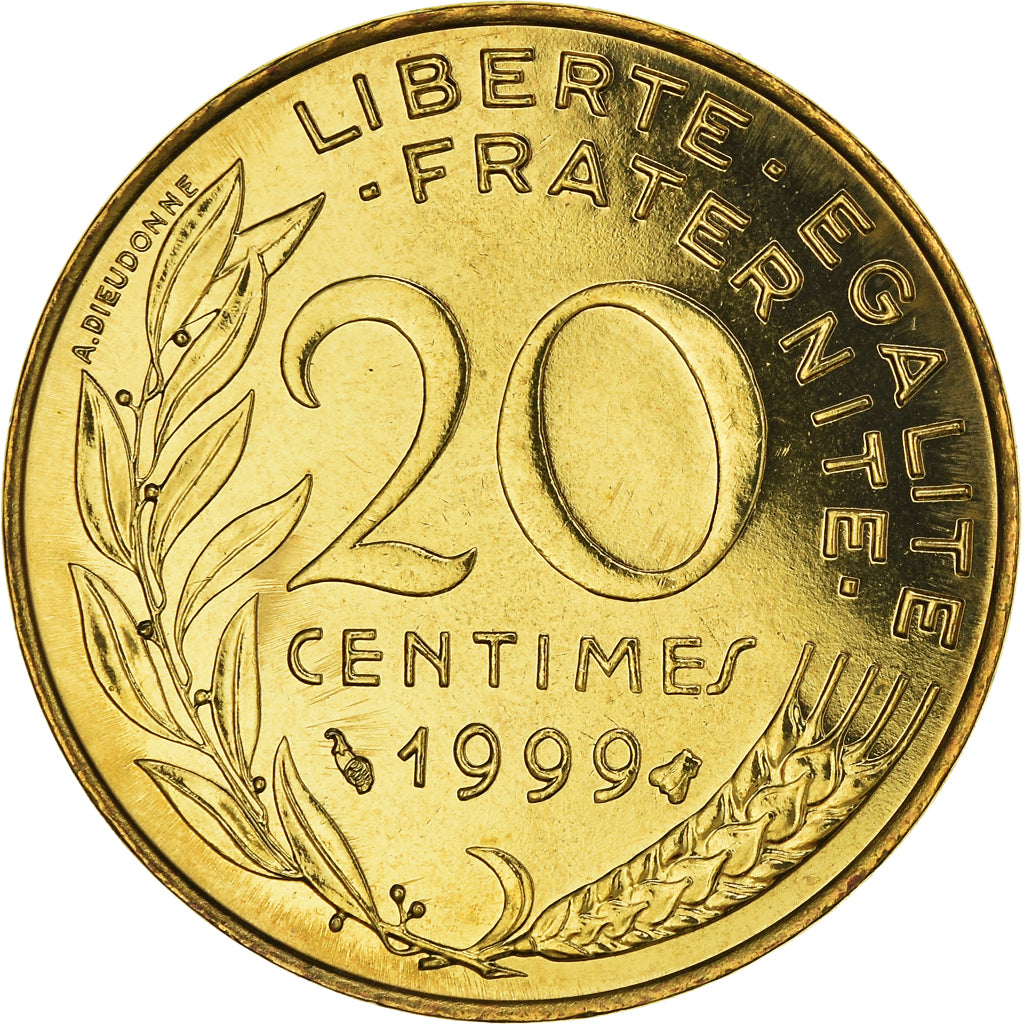 Coin, France, Marianne, 20 Centimes, 1999, Paris, FDC, MS(65-70)