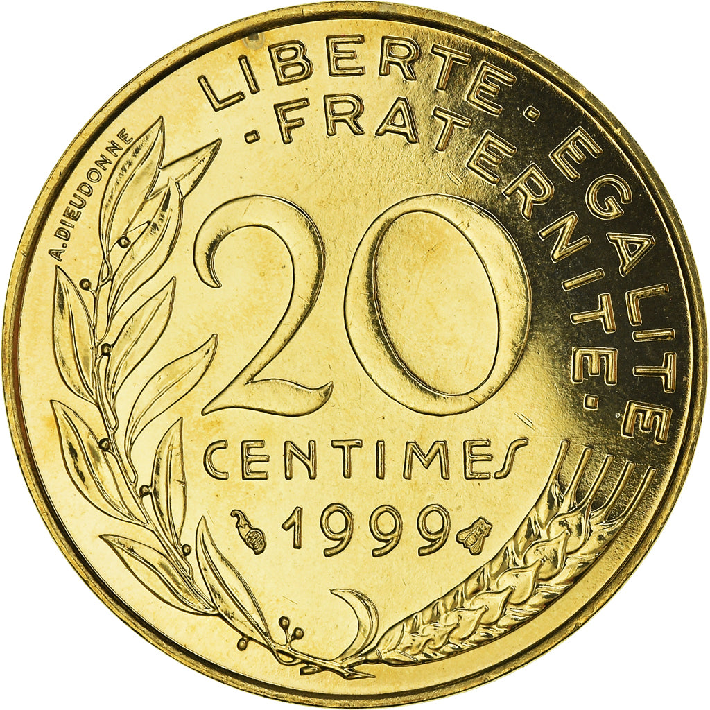 Monnaie, France, Marianne, 20 Centimes, 1999, Paris, Lagriffoul, FDC