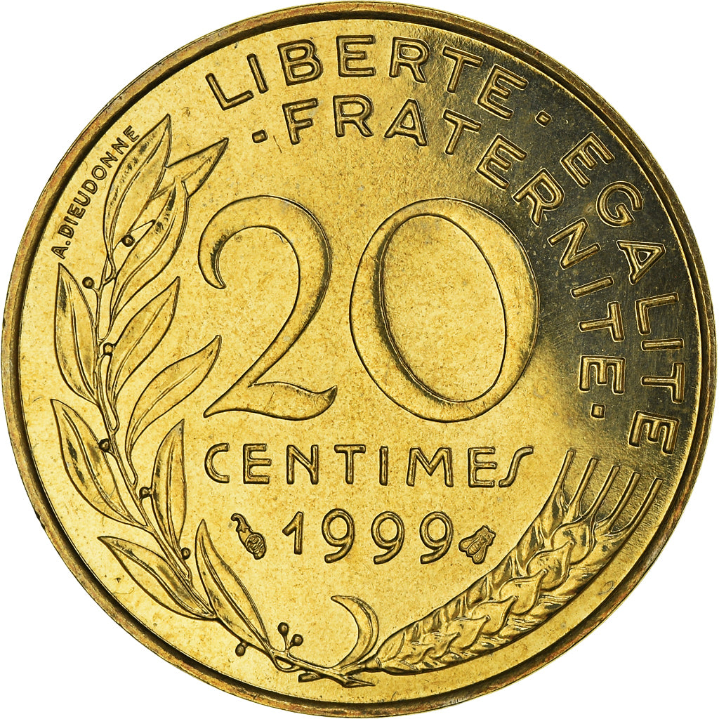 Monnaie, France, Marianne, 20 Centimes, 1999, Paris, Lagriffoul, FDC