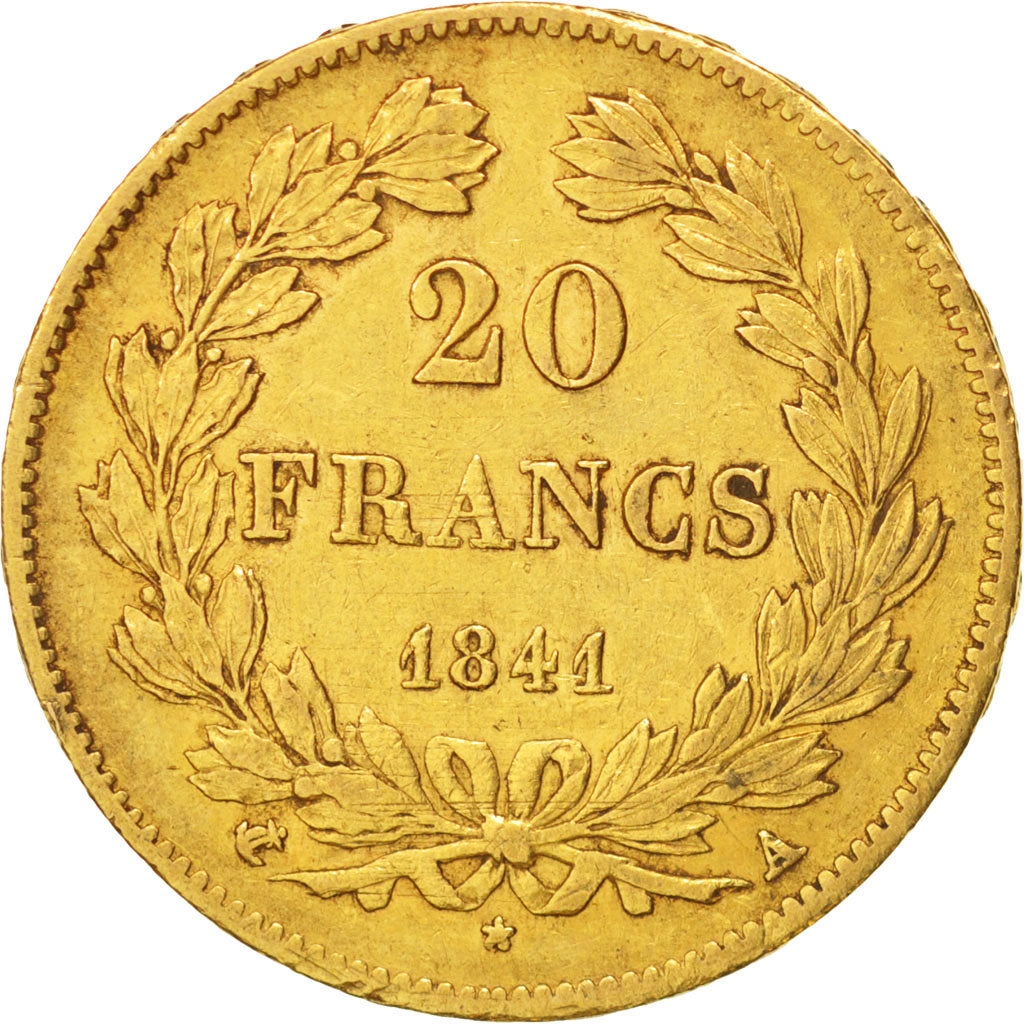 Francia, Louis-Philippe, 20 Francs, 1841, Paris, BB, Oro, KM:750.1, Gadoury:1031