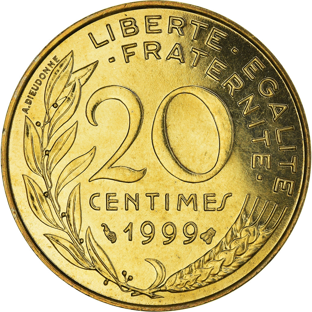 Monnaie, France, Marianne, 20 Centimes, 1999, Paris, Lagriffoul, FDC