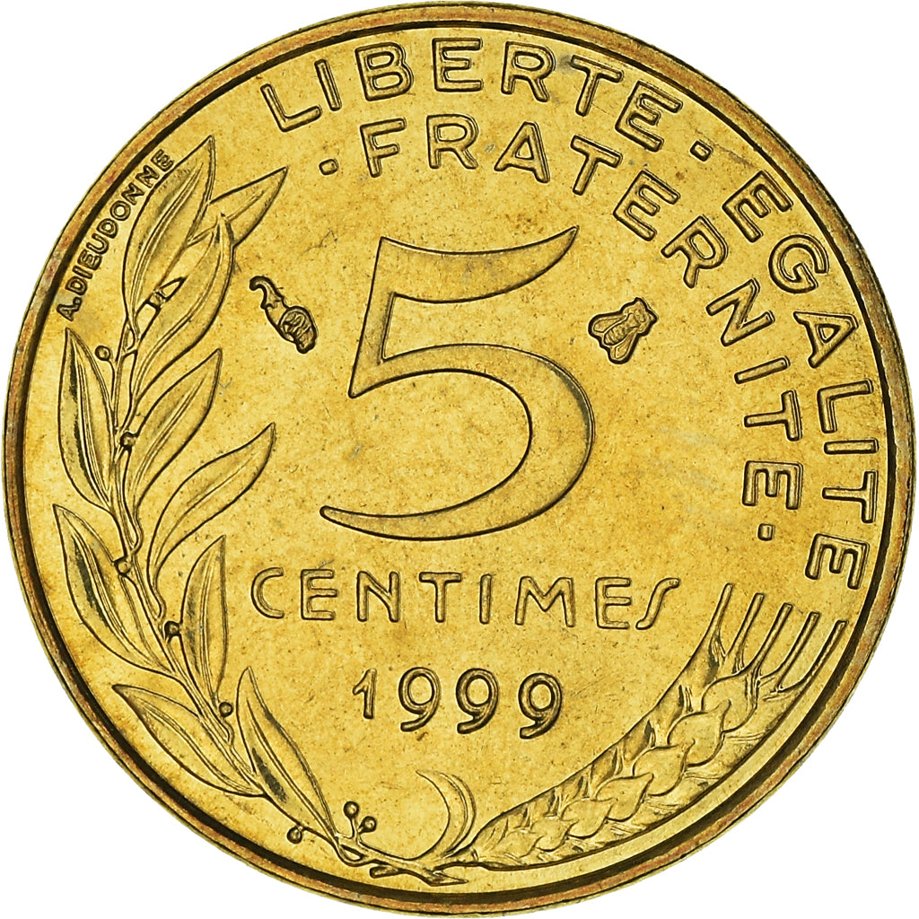 Coin, France, Marianne, 5 Centimes, 1999, Paris, FDC, MS(65-70)