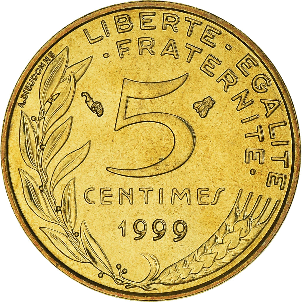 Coin, France, Marianne, 5 Centimes, 1999, Paris, FDC, MS(65-70)