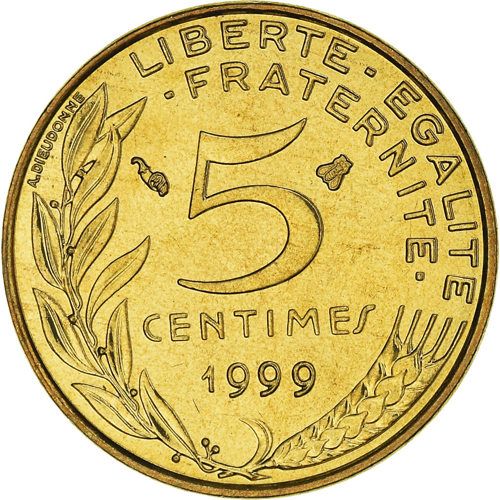 Coin, France, Marianne, 5 Centimes, 1999, Paris, FDC, MS(65-70)