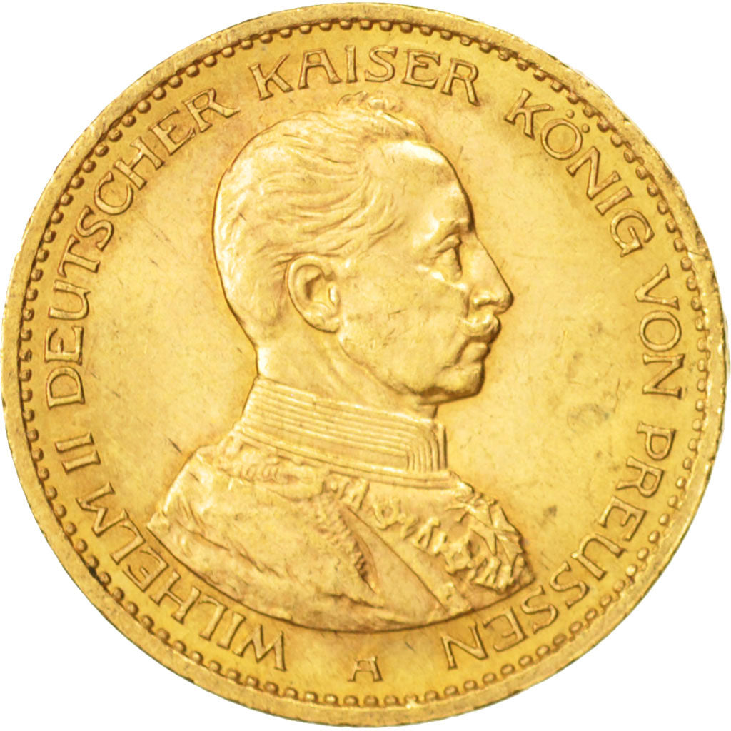 German States, PRUSSIA, Wilhelm II, 20 Mark, 1913, Berlin, AU(50-53), Gold