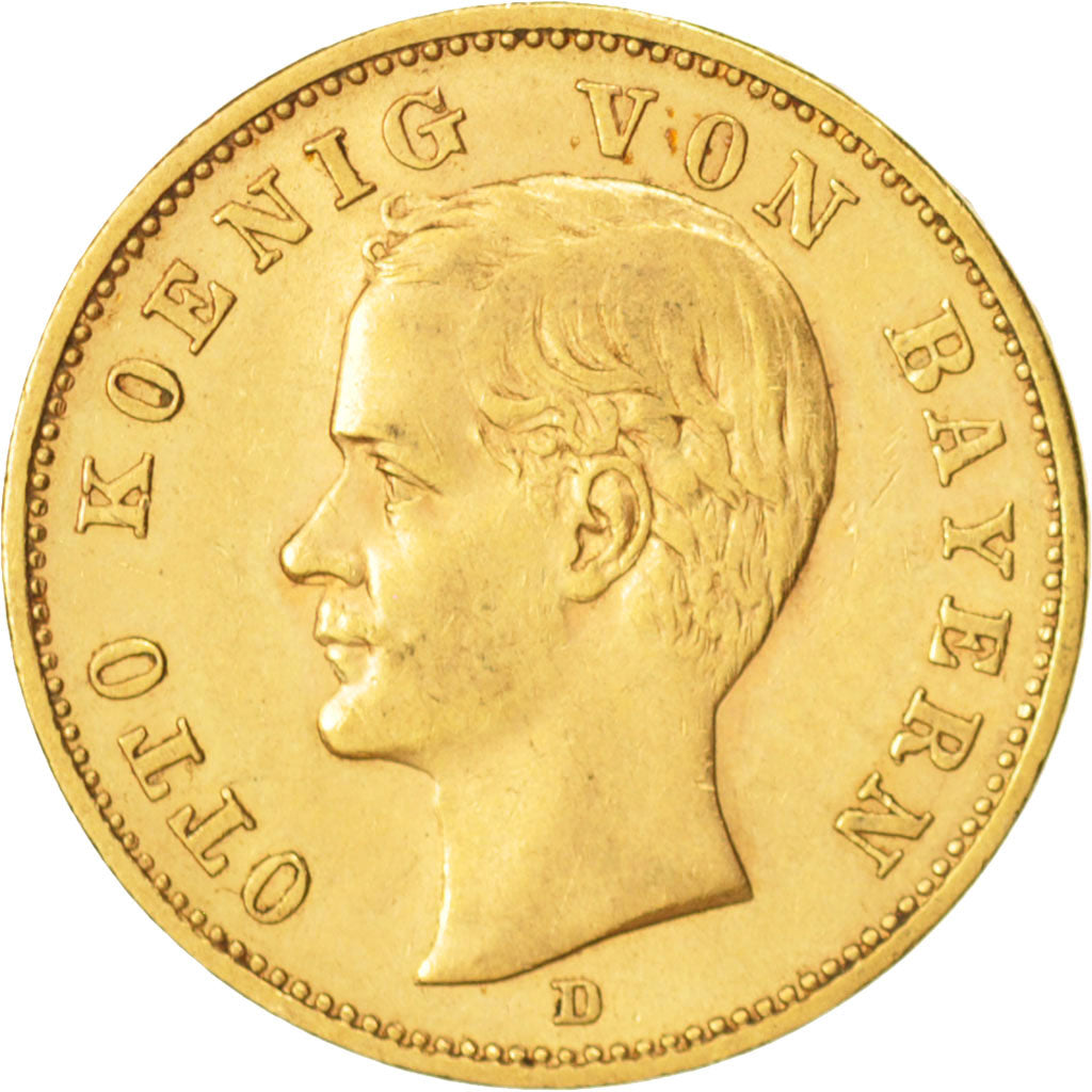 Deutsch Staaten, BAVARIA, Otto, 20 Mark, 1905, Munich, SS, Gold, KM:920