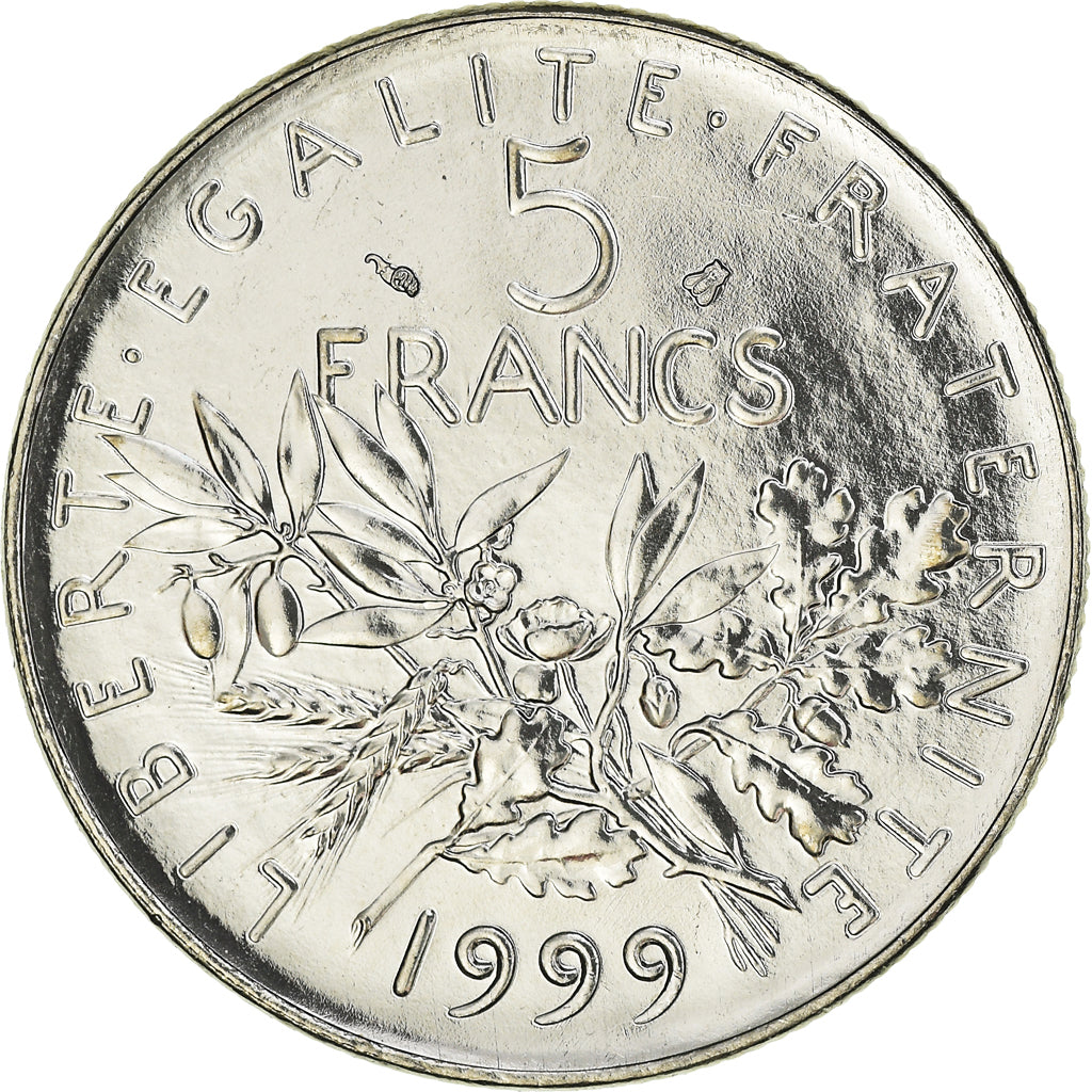 Coin, France, Semeuse, 5 Francs, 1999, Paris, FDC, MS(65-70), Nickel Clad