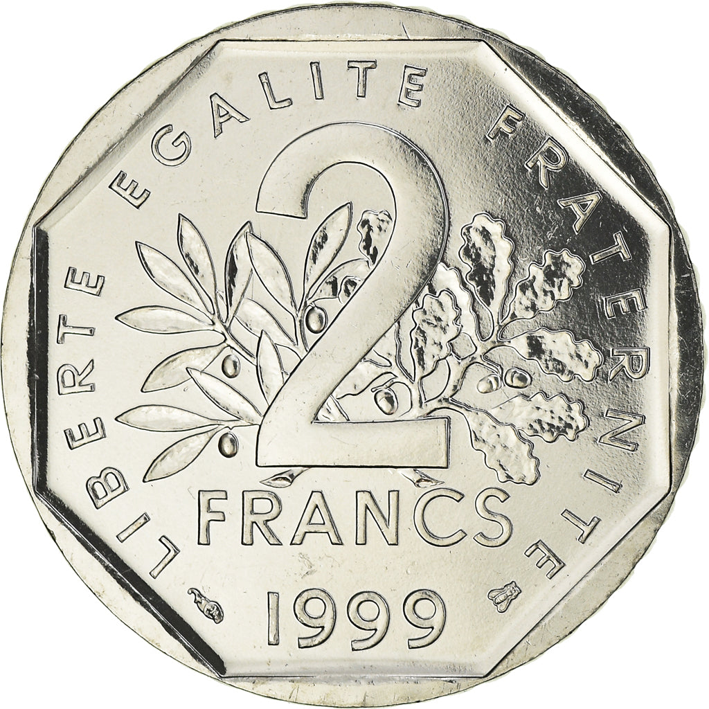 Coin, France, Semeuse, 2 Francs, 1999, Paris, FDC, MS(65-70), Nickel, KM:942.1