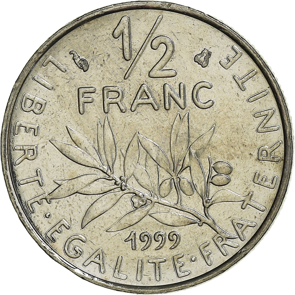 Münze, Frankreich, Semeuse, 1/2 Franc, 1999, Paris, FDC, UNZ+, Nickel