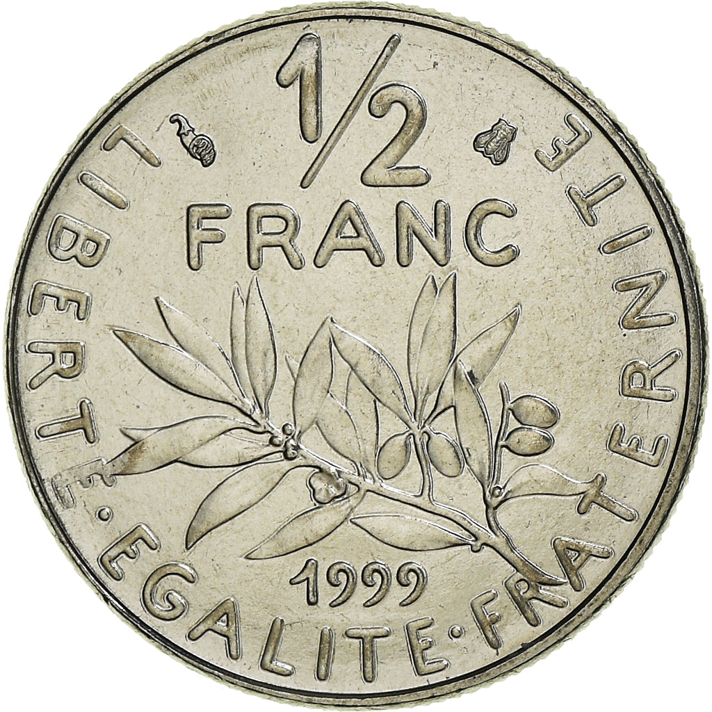 Coin, France, Semeuse, 1/2 Franc, 1999, Paris, FDC, MS(65-70), Nickel, KM:931.1