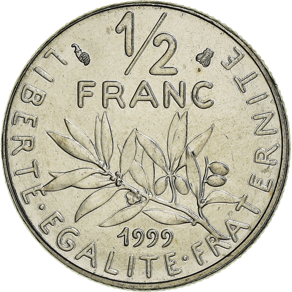 Munten, Frankrijk, Semeuse, 1/2 Franc, 1999, Paris, BU, FDC, Nickel, KM:931.1