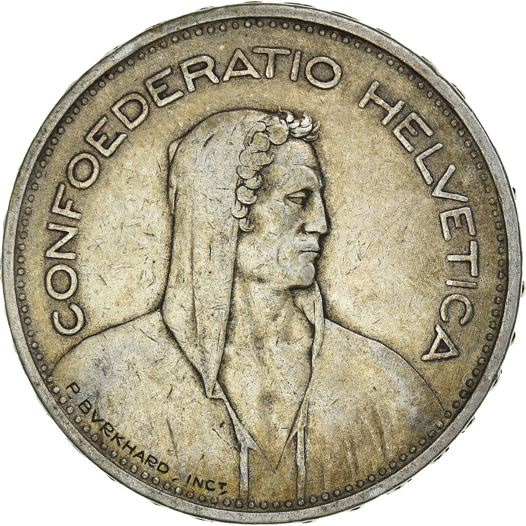 Moeda, Suíça, 5 Francs, 1932, Bern, EF(40-45), Prata, KM:40