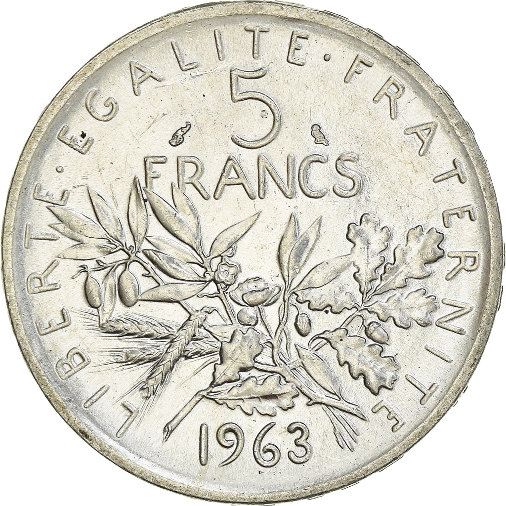 Coin, France, Semeuse, 5 Francs, 1963, Paris, MS(60-62), Silver, KM:926