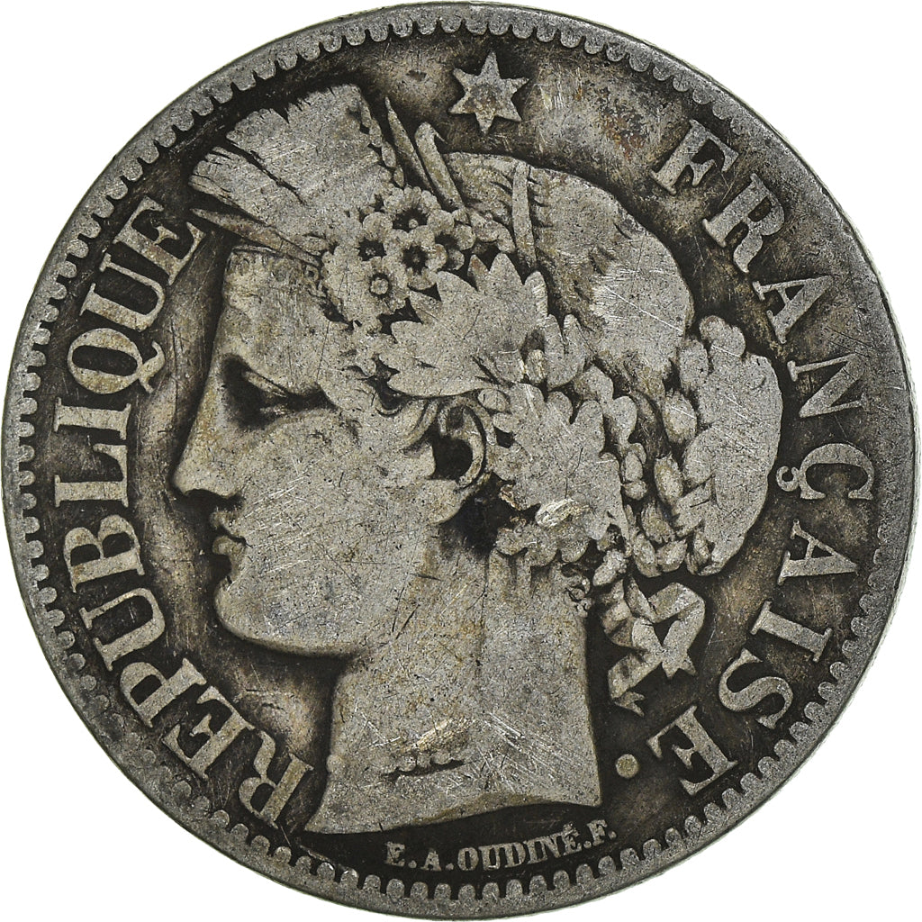 Monnaie, France, Cérès, 2 Francs, 1870, Paris, TB, Argent, Gadoury:530
