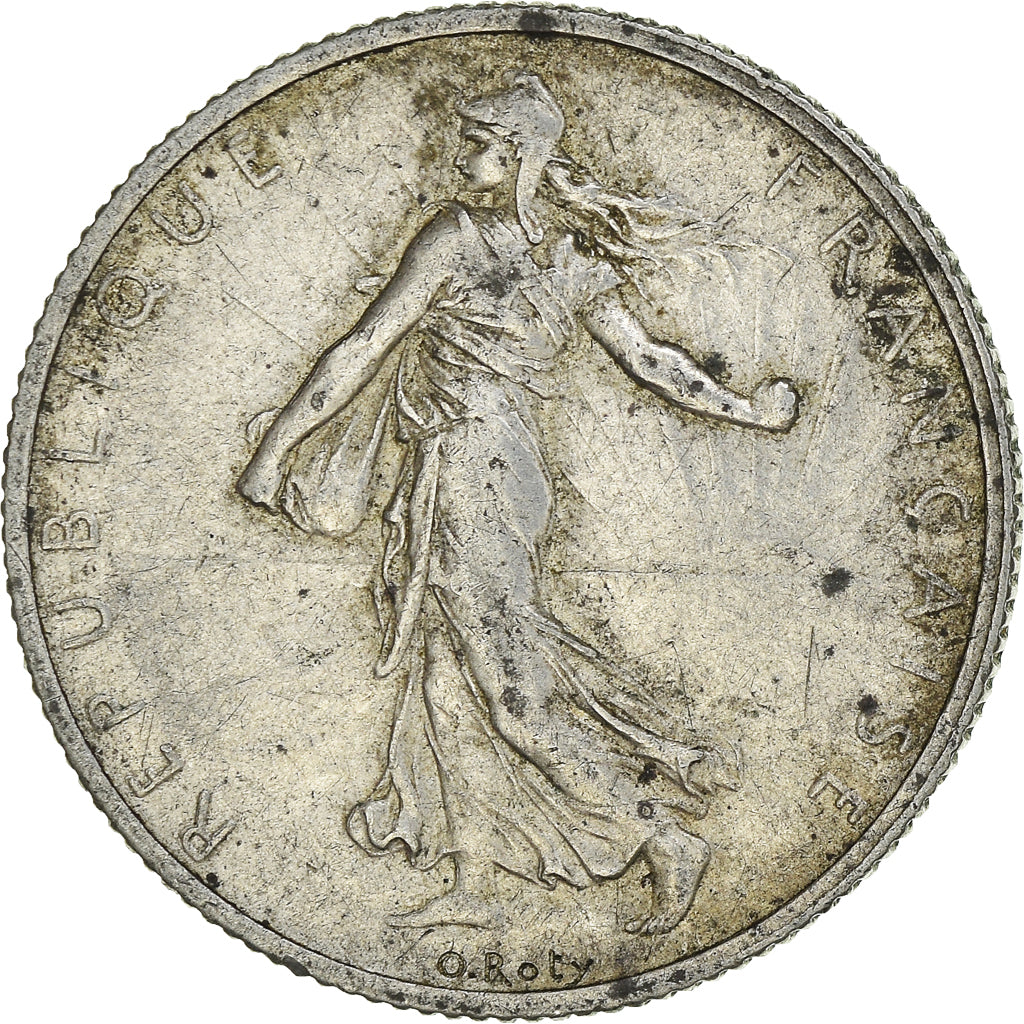 Moneta, Francia, Semeuse, 2 Francs, 1913, Paris, MB+, Argento, KM:845.1