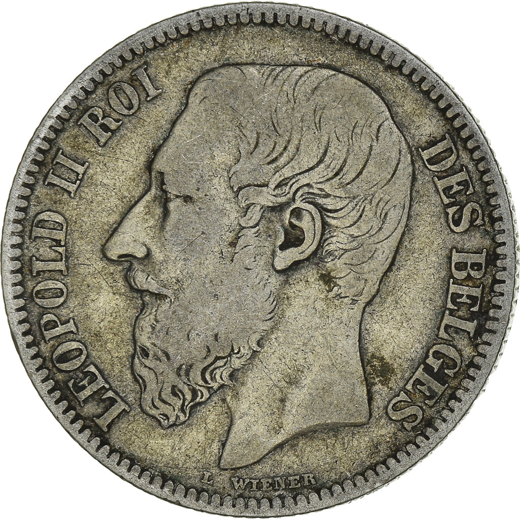 Moneta, Belgio, Leopold II, 2 Francs, 2 Frank, 1866, MB, Argento, KM:30.1