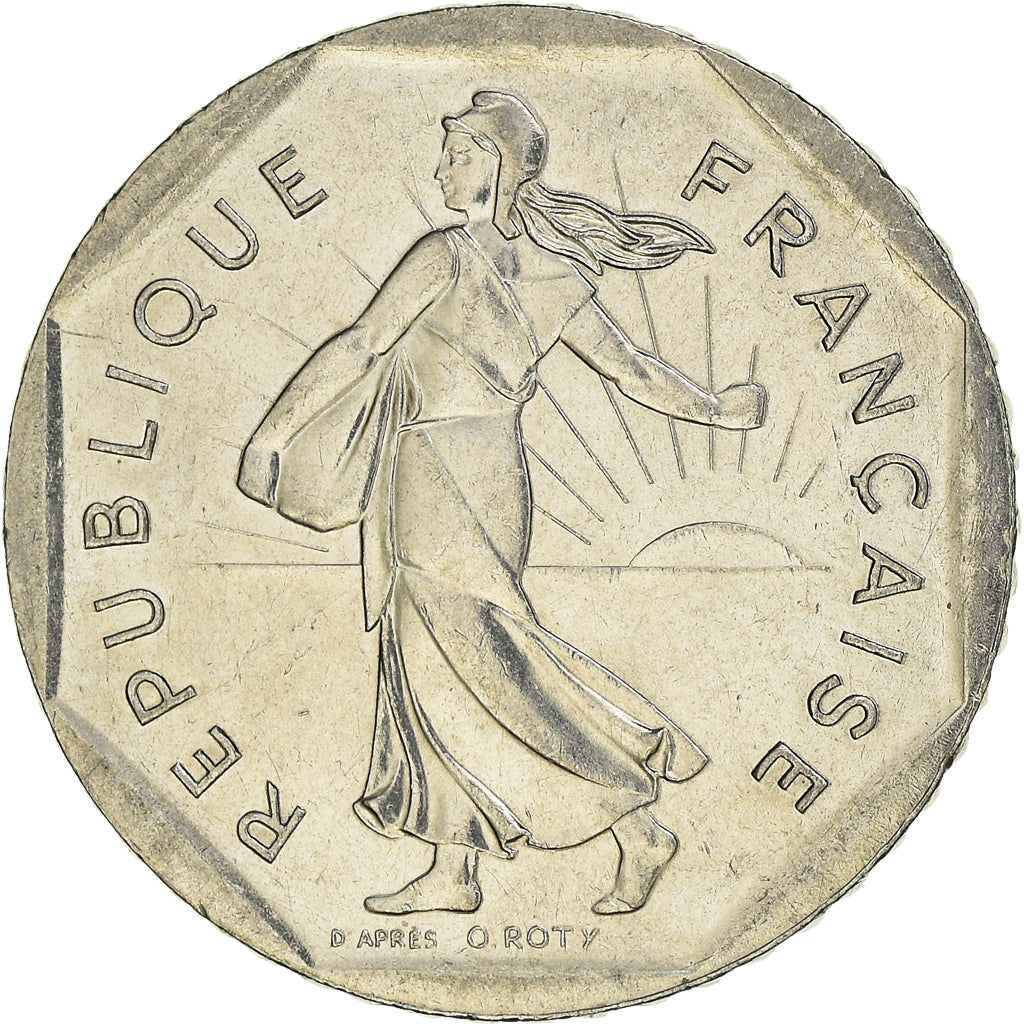 Moeda, França, Semeuse, 2 Francs, 1994, O.Roty, AU(55-58), Níquel, KM:942.2
