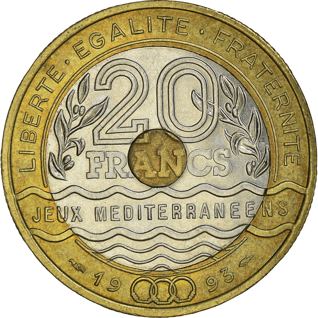 Moneta, Francia, Jeux Méditerranéens, 20 Francs, 1993, Paris, SPL-