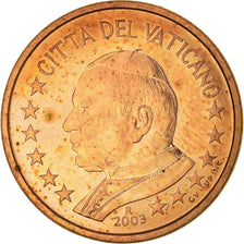 PAŃSTWO WATYKAŃSKIE, 5 Euro Cent, 2003, Rome, MS(64), Miedź platerowana