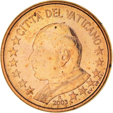CIDADE DO VATICANO, Euro Cent, 2003, Rome, MS(63), Aço Cromado a Cobre, KM:341