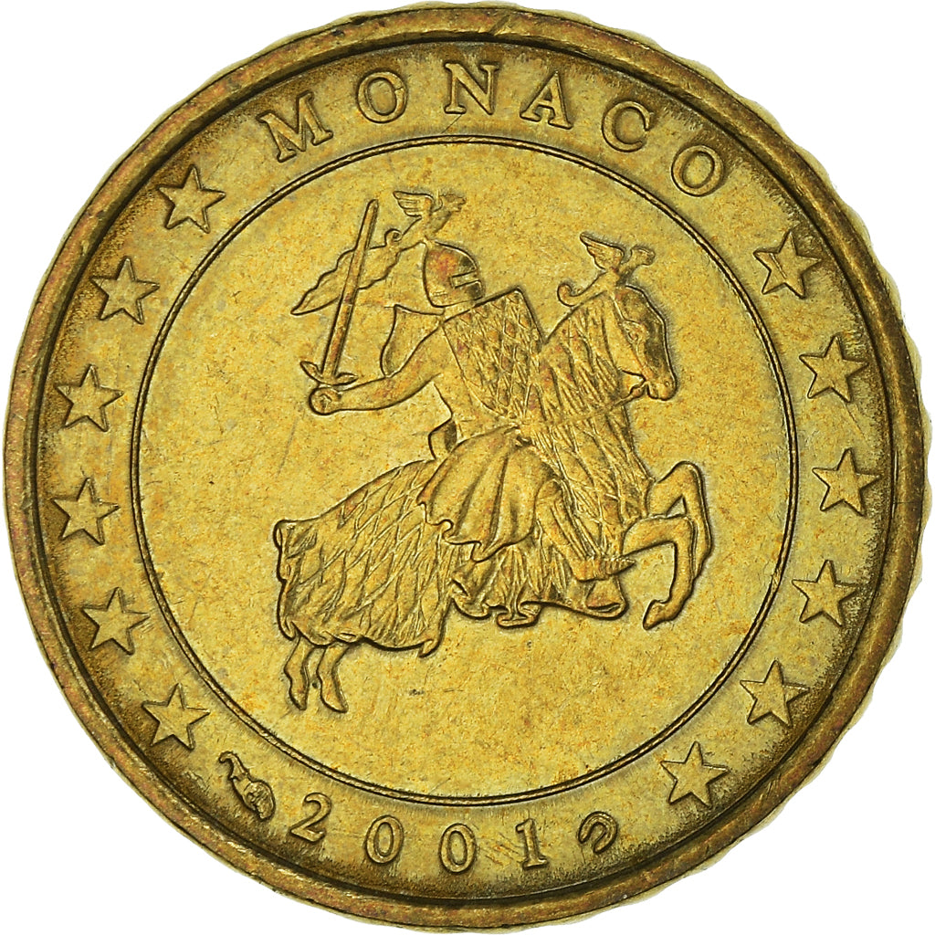 Mónaco, 10 Euro Cent, 2002, Paris, AU(55-58), Latão, KM:170