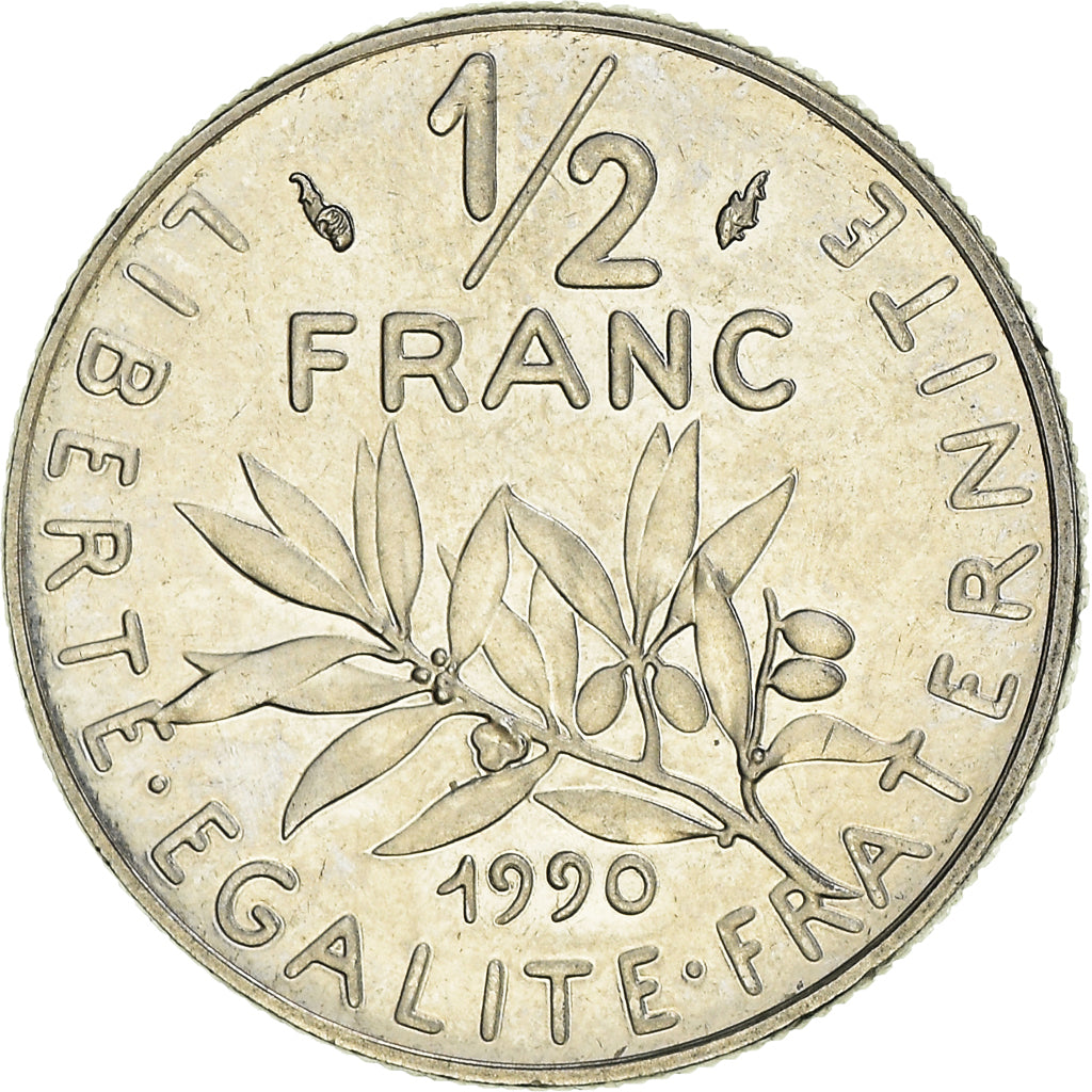 Moneta, Francia, Semeuse, 1/2 Franc, 1990, Paris, SPL, Nichel, KM:931.1