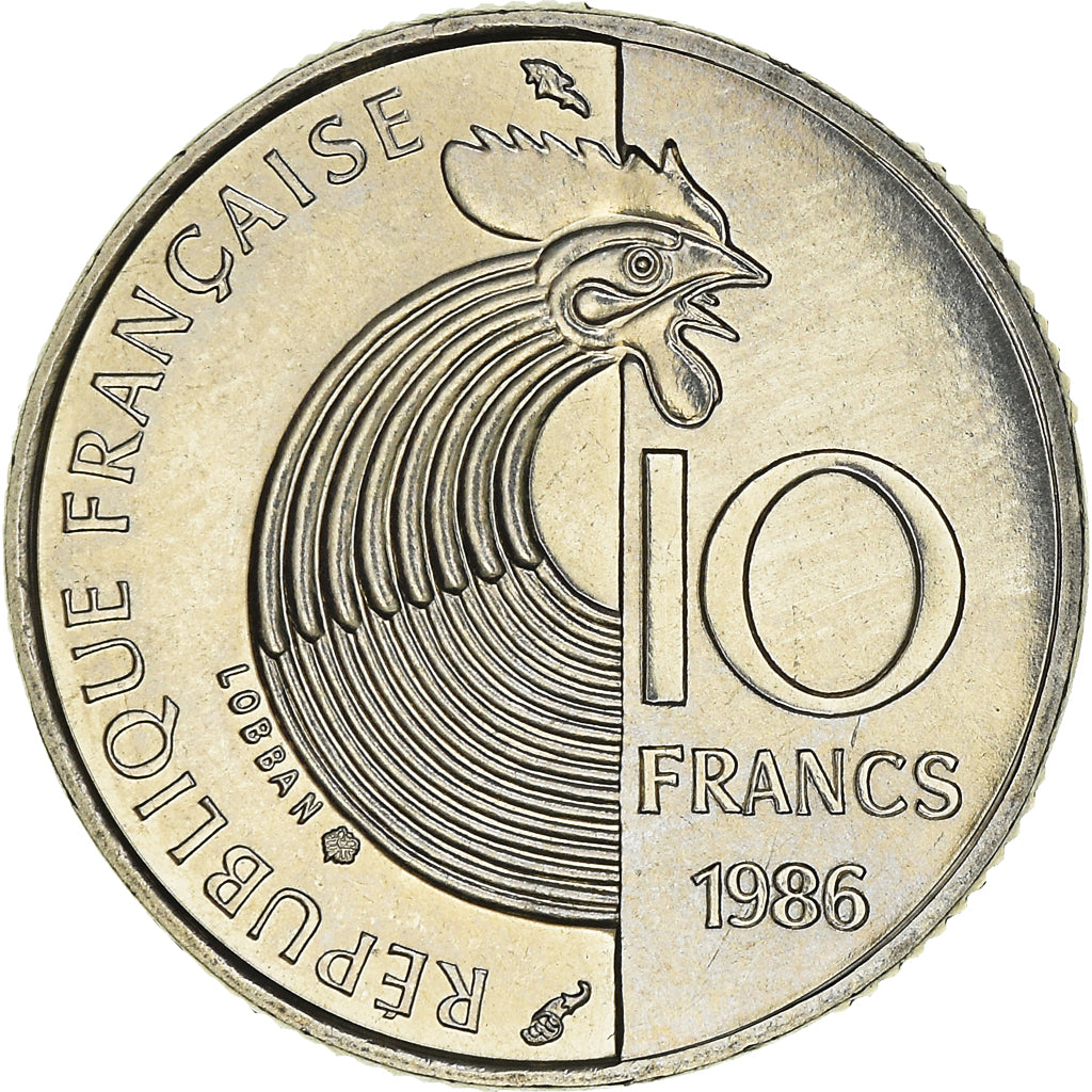 Coin, France, Schumann, 10 Francs, 1986, MS(65-70), Nickel, KM:958, Gadoury:825