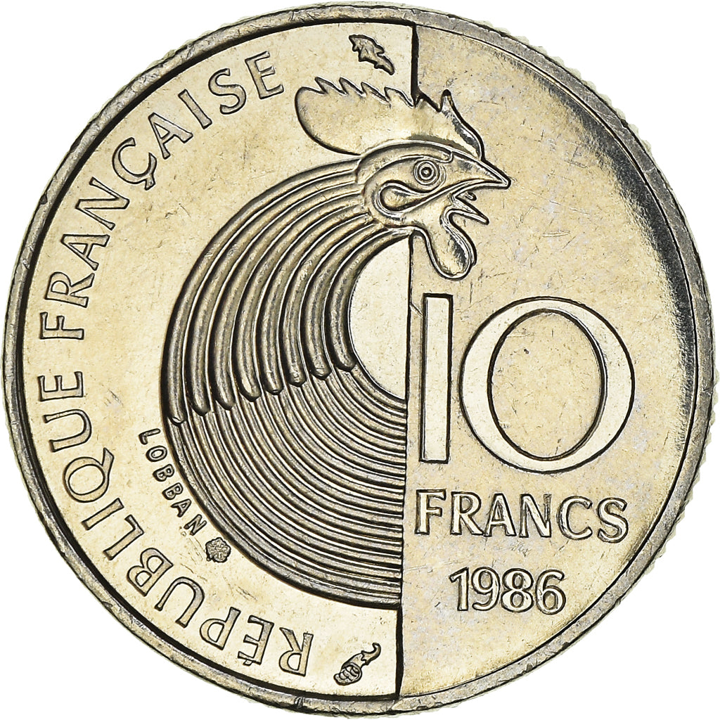 Moneta, Francia, Schumann, 10 Francs, 1986, SPL, Nichel, KM:958, Gadoury:825