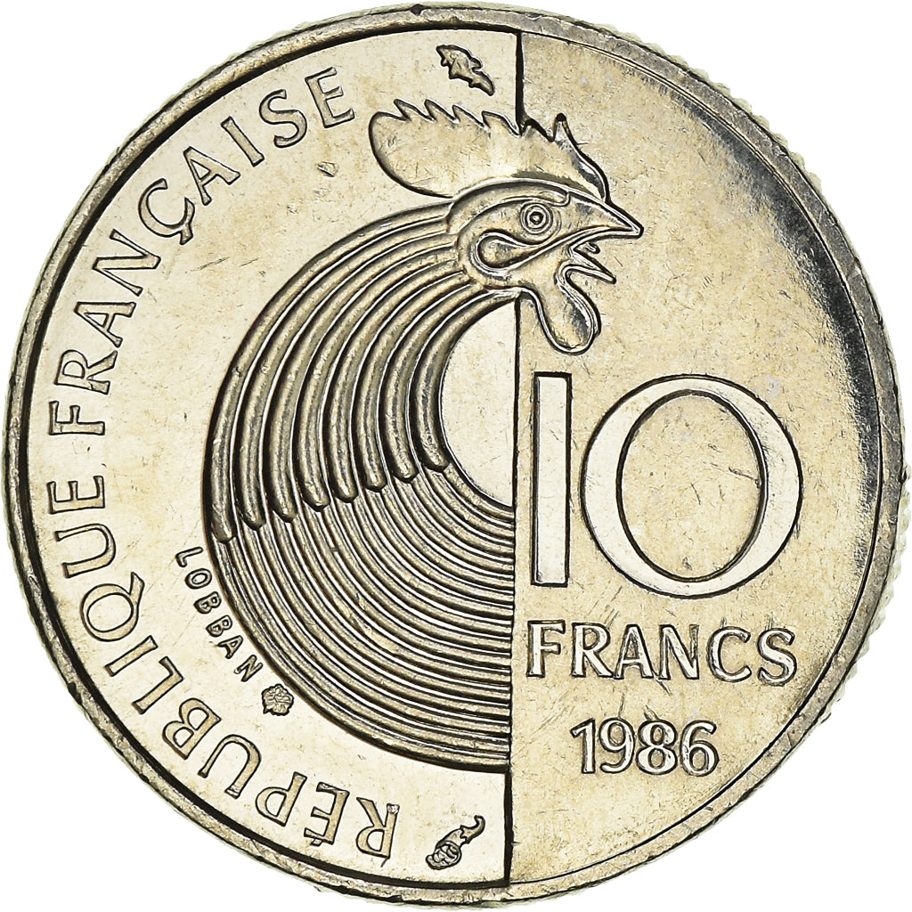 Moneta, Francia, Schumann, 10 Francs, 1986, SPL-, Nichel, KM:958, Gadoury:825