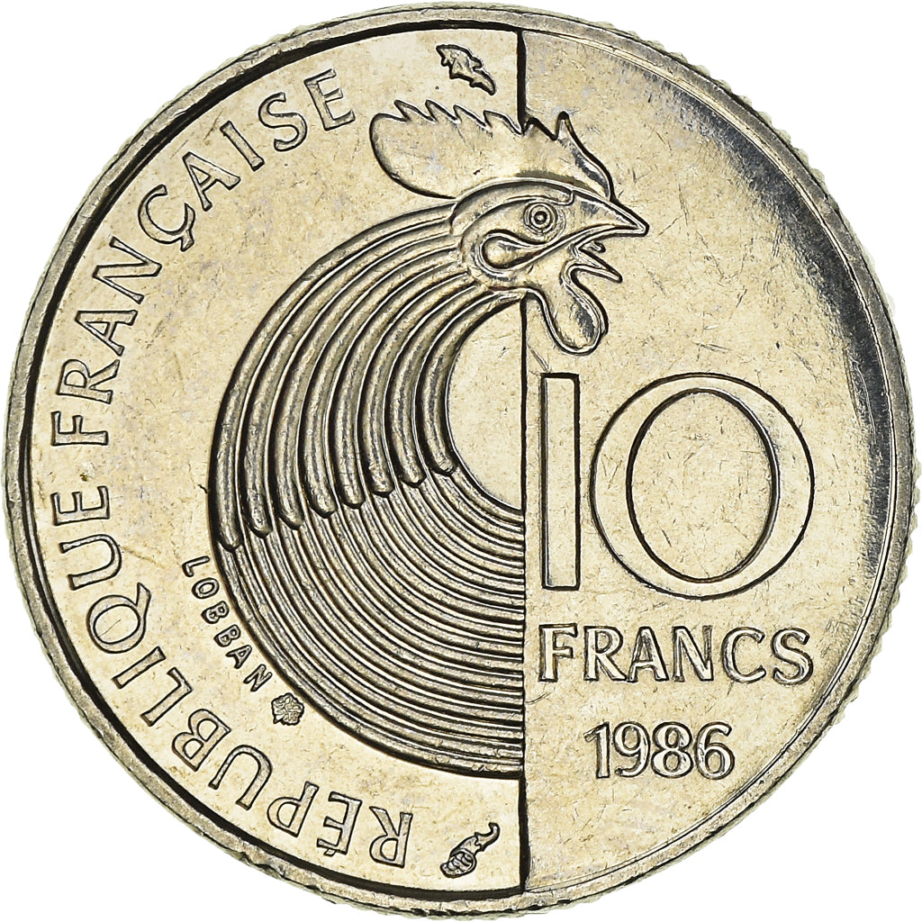 Moneda, Francia, Schumann, 10 Francs, 1986, EBC, Níquel, KM:958, Gadoury:825