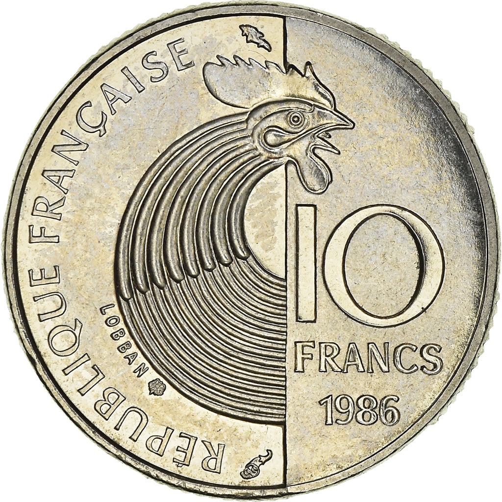 Moneta, Francia, Schumann, 10 Francs, 1986, SPL-, Nichel, KM:958, Gadoury:825