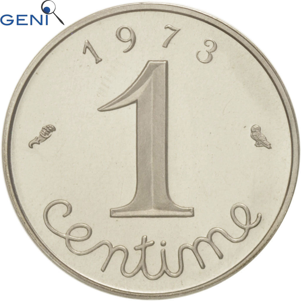 Coin, France, Épi, Centime, 1973, Piéfort, GENI, MS66, Silver, KM:P462