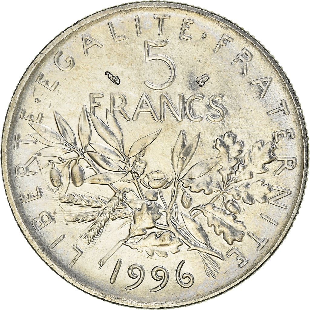 Coin, France, Semeuse, 5 Francs, 1996, Paris, MS(63), Nickel Clad Copper-Nickel