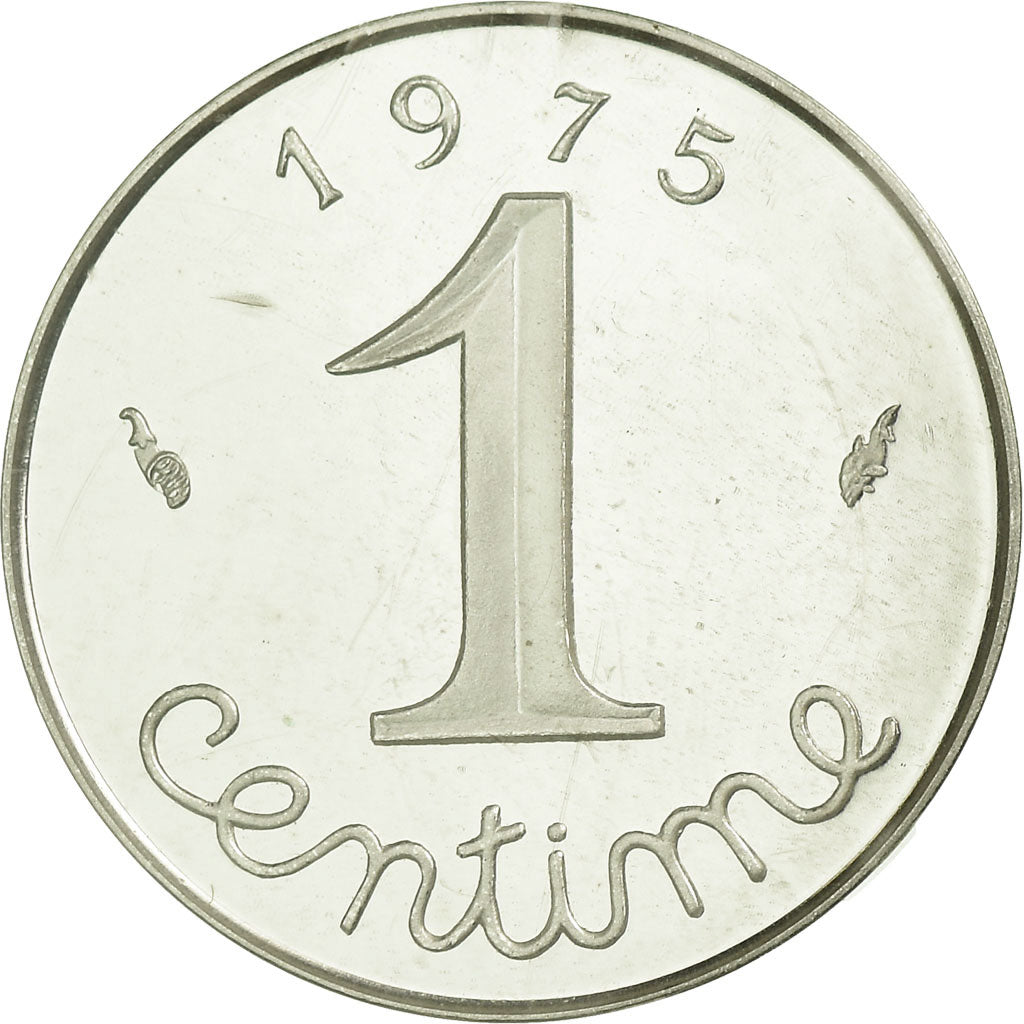Coin, France, Centime, 1975, MS(65-70), Silver, KM:P513, Gadoury:4.P2
