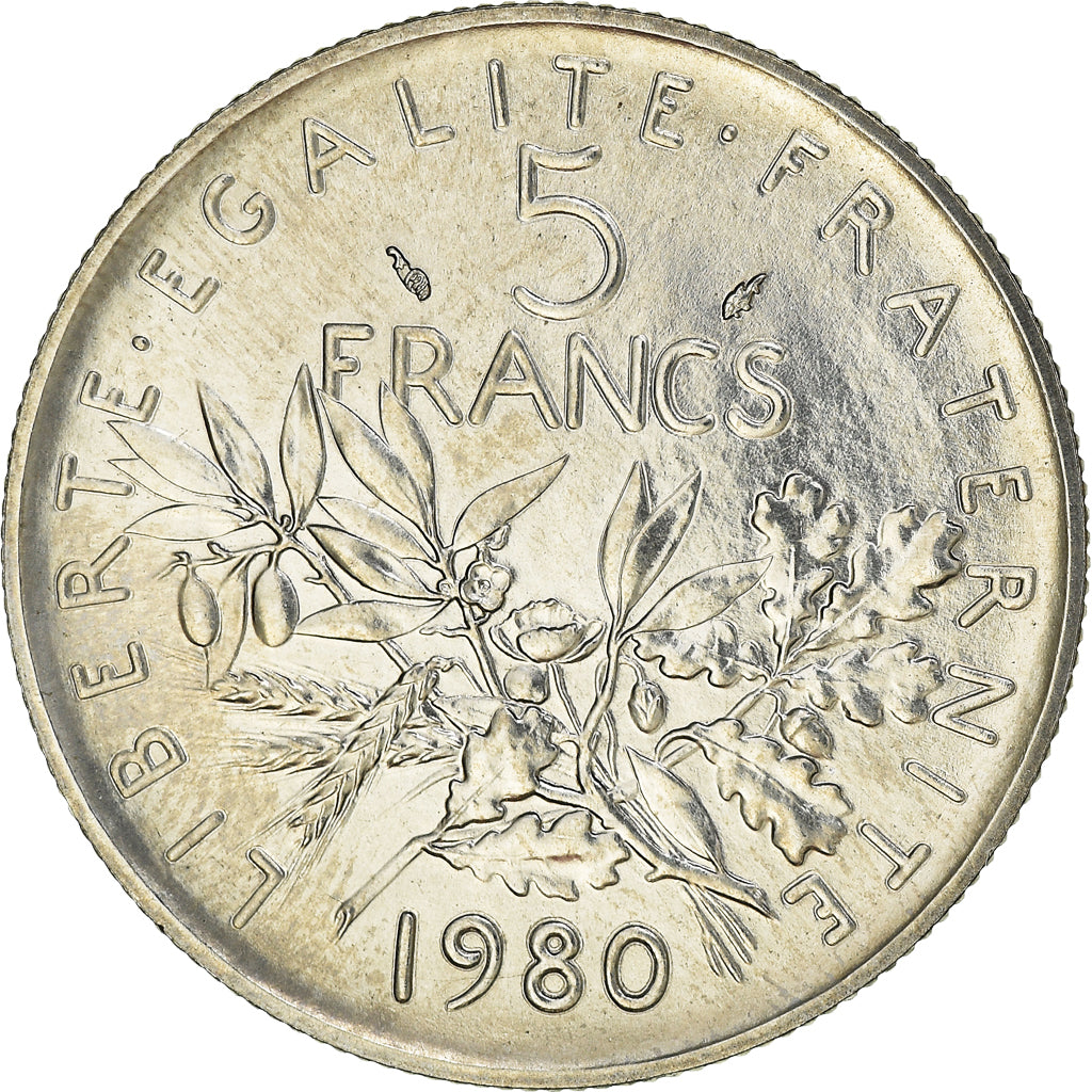 Coin, France, Semeuse, 5 Francs, 1980, Paris, MS(65-70), Nickel Clad