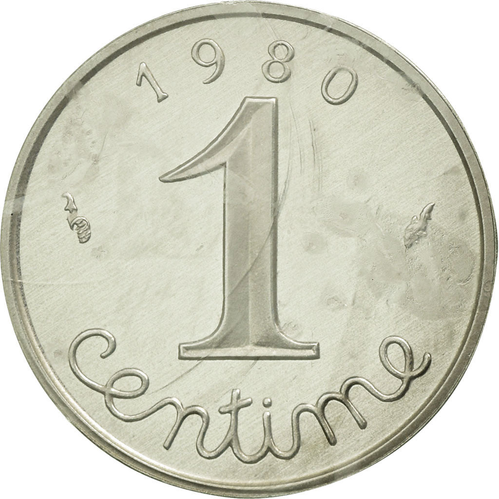 Coin, France, Centime, 1980, MS(65-70), Silver, KM:P654, Gadoury:4.P2