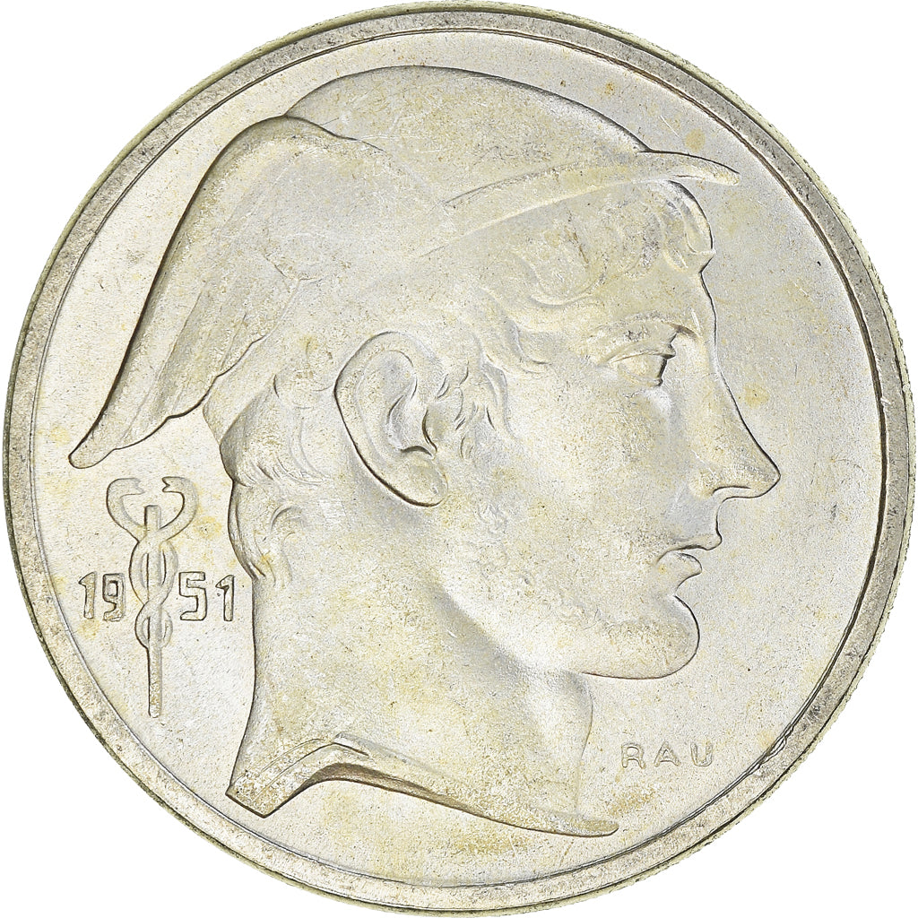 Coin, Belgium, 50 Francs, 50 Frank, 1951, AU(55-58), Silver, KM:137