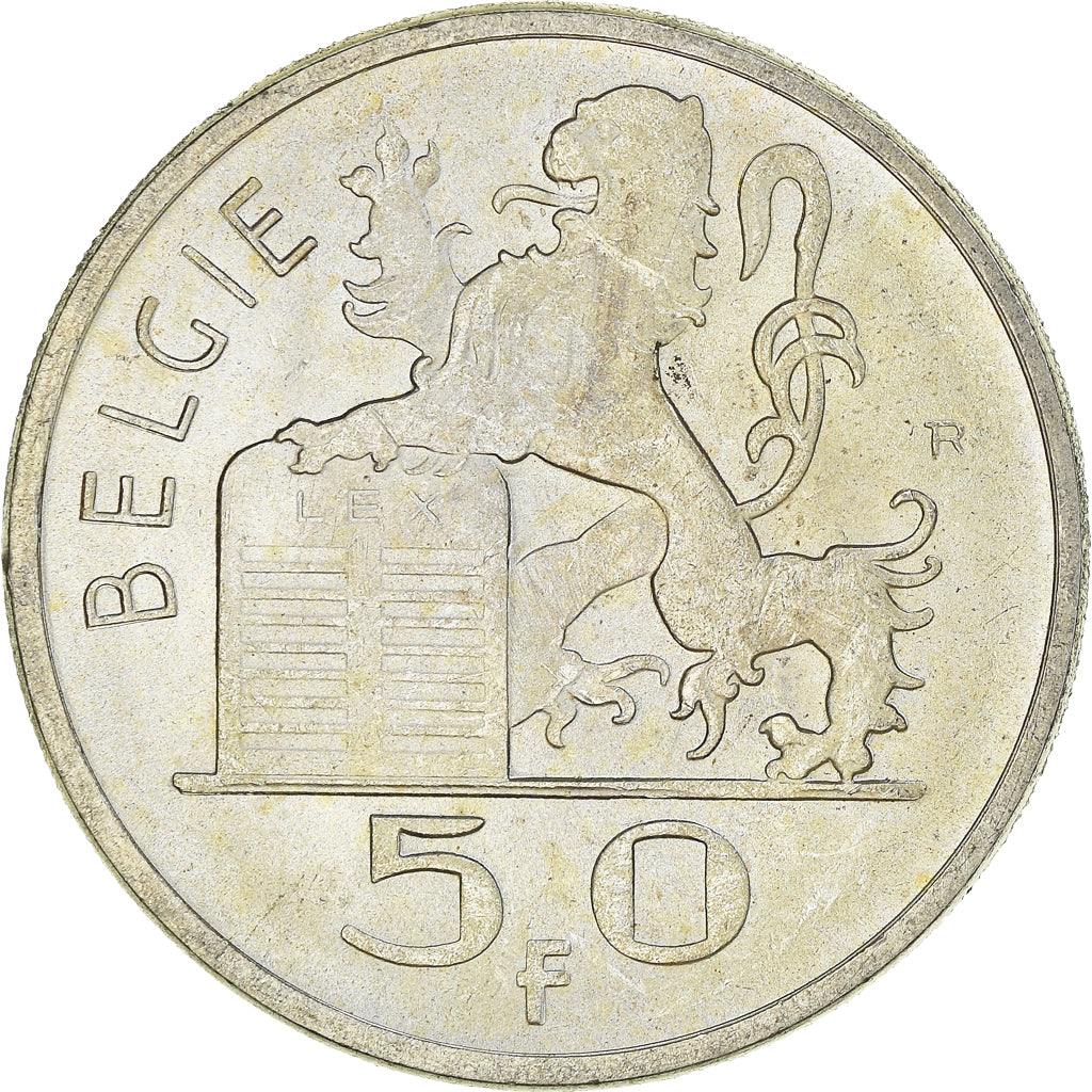 Coin, Belgium, 50 Francs, 50 Frank, 1951, AU(55-58), Silver, KM:137
