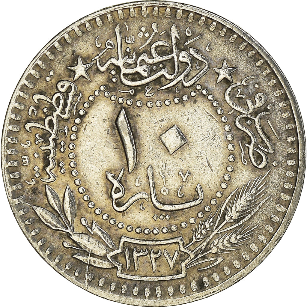 Moneta, Turchia, Muhammad V, 10 Para, 1915/AH 1327, Qustantiniyah, BB+, Nichel