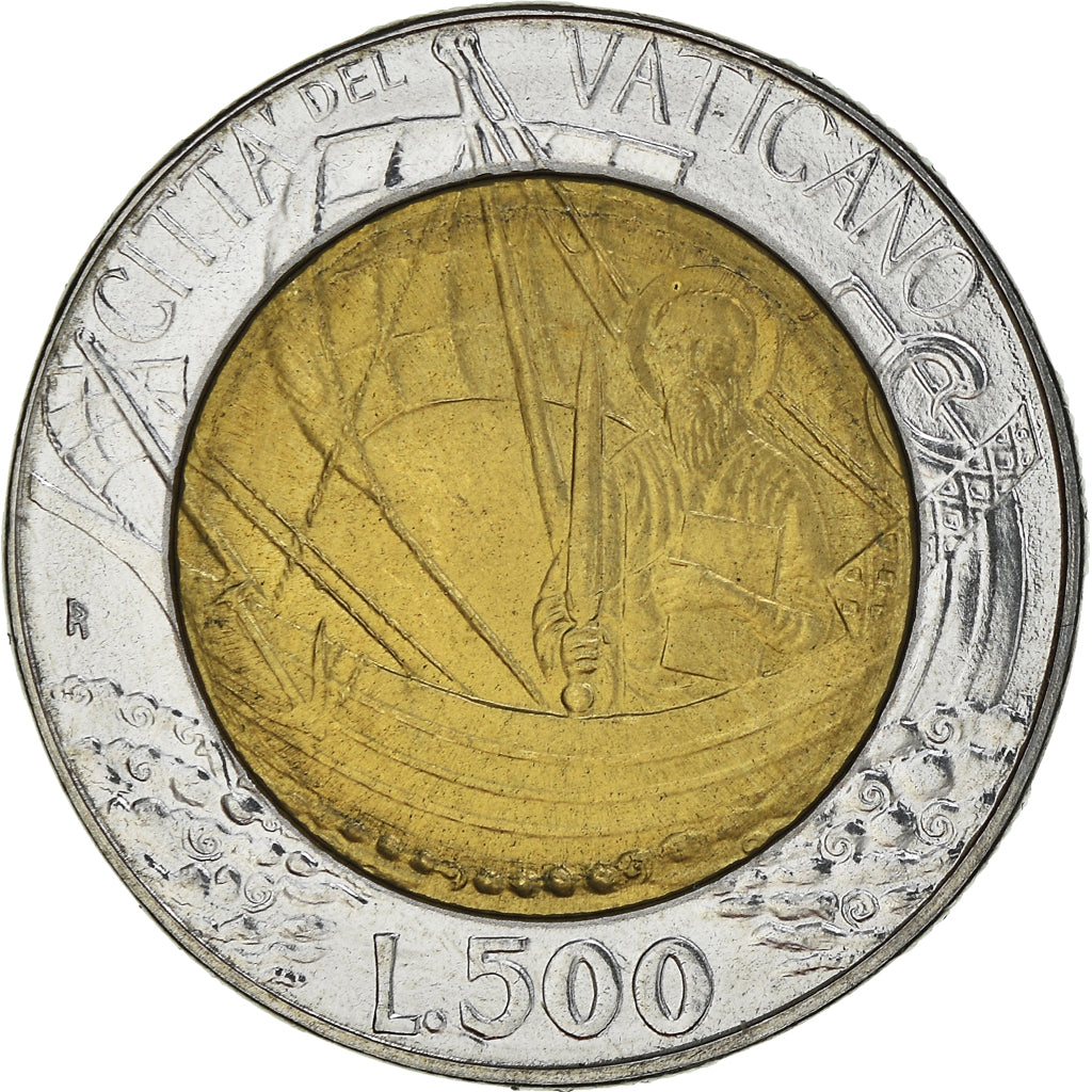 Coin, VATICAN CITY, John Paul II, 500 Lire, 1985, Roma, MS(65-70), Bi-Metallic