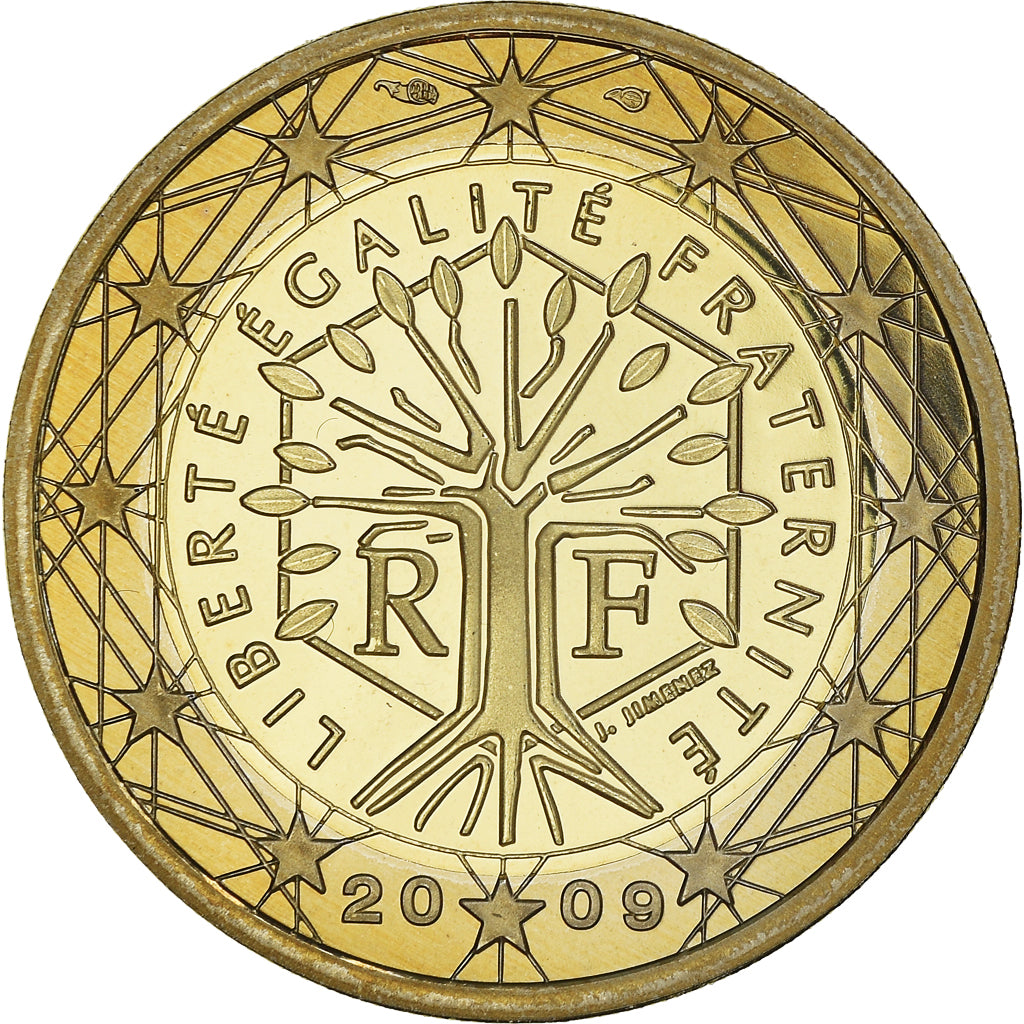 France, 2 Euro, 2009, Paris, Proof, MS(65-70), Bi-Metallic, Gadoury:8a., KM:1414