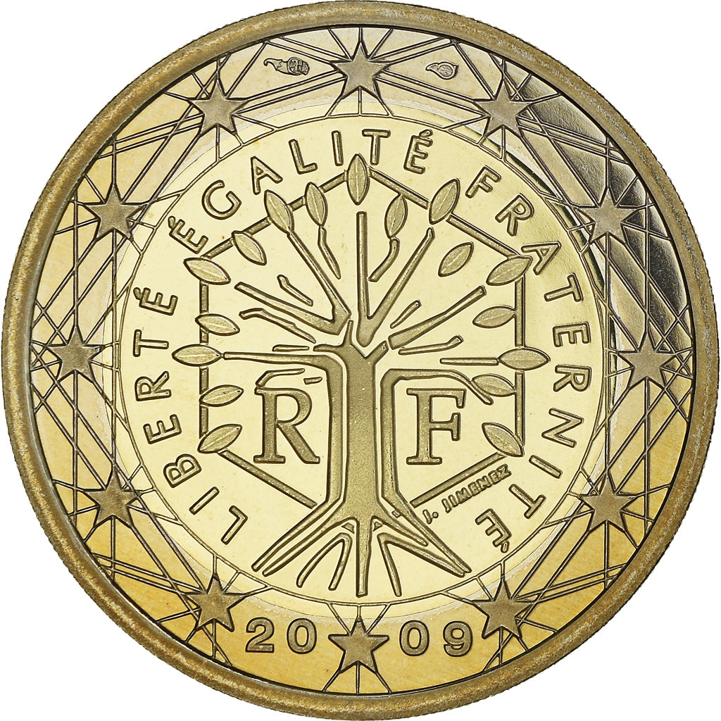 France, 2 Euro, 2009, Paris, Proof, MS(65-70), Bi-Metallic, Gadoury:8a., KM:1414