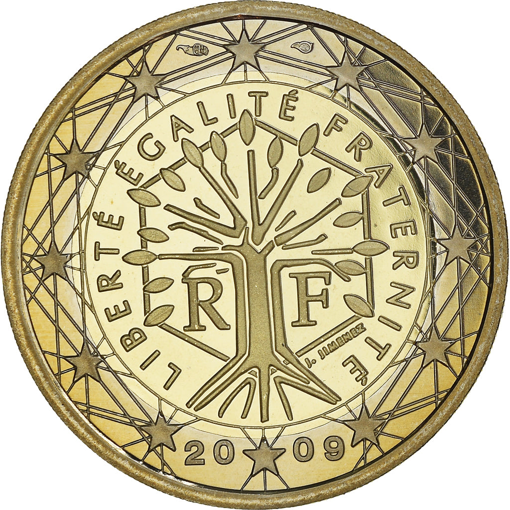 France, 2 Euro, 2009, Paris, Proof / BE, MS(65-70), Bi-Metallic, Gadoury:8a.