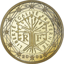 França, 2 Euro, 2009, Paris, Proof / BE, MS(65-70), Bimetálico, Gadoury:8a.