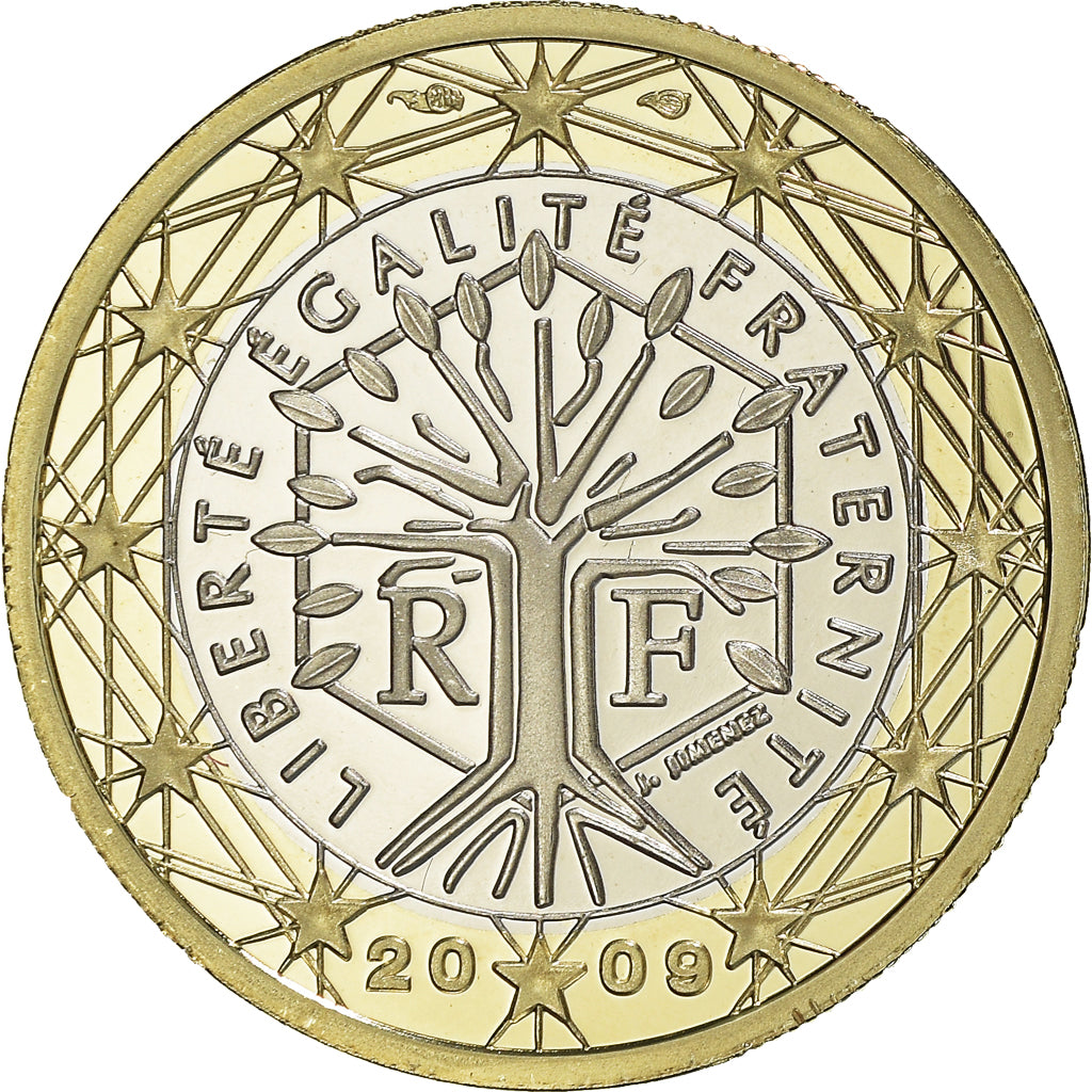 France, Euro, 2009, Paris, Proof / BE, MS(65-70), Bi-Metallic, KM:1413