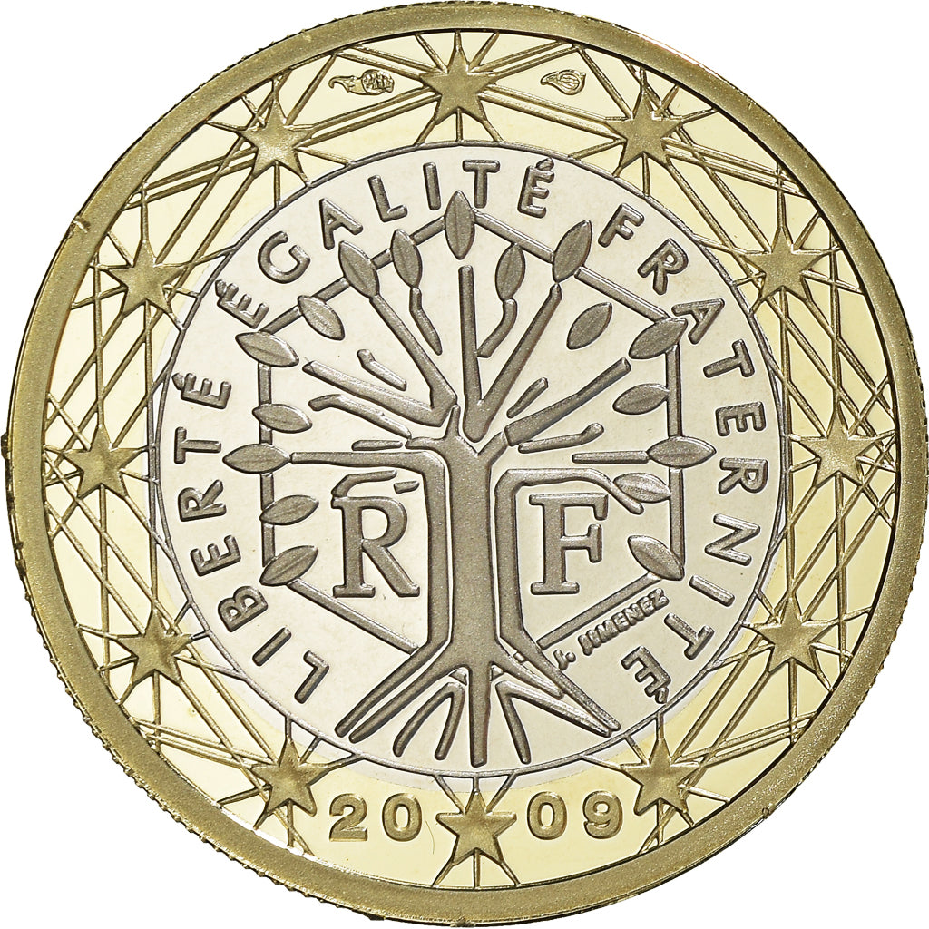 France, Euro, 2009, Paris, Proof, MS(65-70), Bi-Metallic, KM:1413