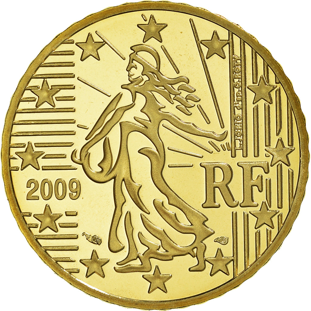 France, 50 Euro Cent, 2009, Paris, Proof / BE, MS(65-70), Brass, KM:1412